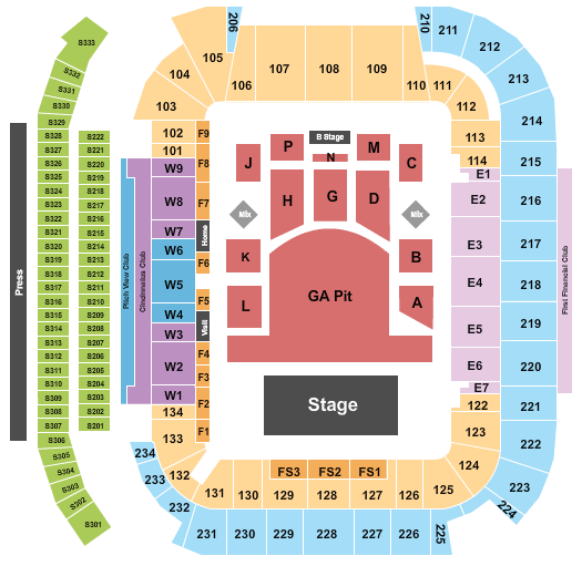 TQL Stadium Twenty One Pilots Seating Chart